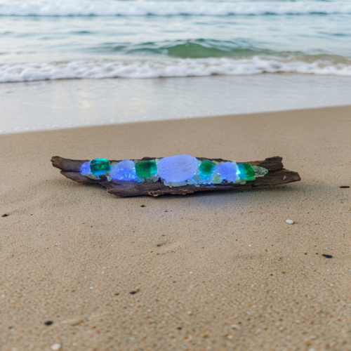 Green Obsidian & Moonstone Log