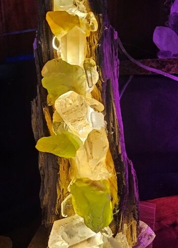 Green Calcite & Peach Quartz