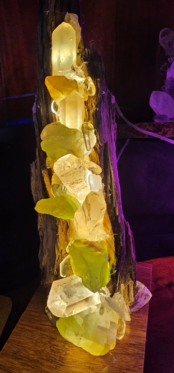 Green Calcite & Peach Quartz