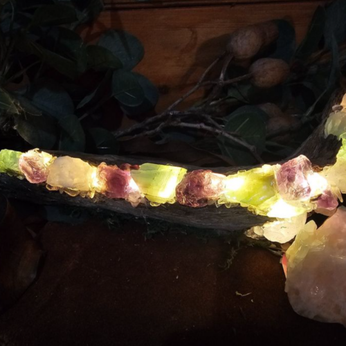Green Fluorite,  Clear Quartz & Amethyst Log
