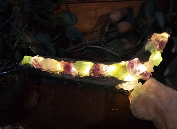 Green Fluorite,  Clear Quartz & Amethyst Log