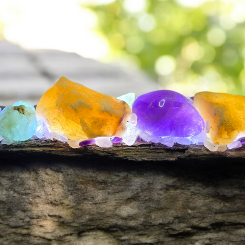 Amethyst Rose Green Orange Calcite