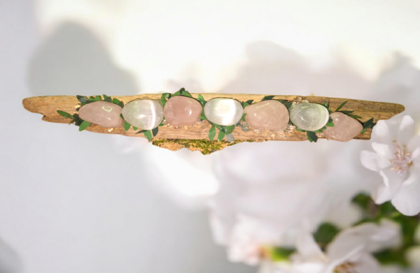 Rose Quartz A & Selenite